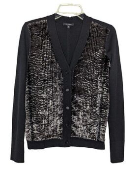 Pink Tartan Faux Fur Front Black Button Cardigan